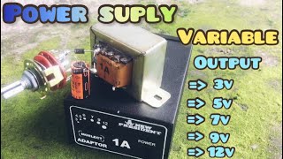 HOW TO MAKE A SIMPLE VARIABLE ADAPTER // Adjustable Voltage //