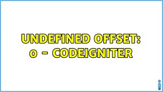 Undefined Offset: 0 - Codeigniter
