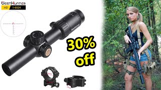 WESTHUNTER HD 1 6X24 IR Compact Hunting Scope Tactical Rifle Scopes