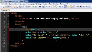 PHP & MySQL Tutorial 17 Null Value & Empty Method YouTube