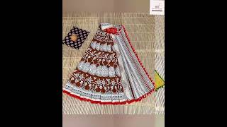 MulMul Cotton Saree With Pompom By AFKG