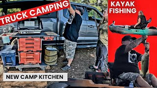 Truck Camping, Kayak Fishing, New Camp Kitchen, Couples Fishing Battle,  Creamy Cajun Chicken Pasta