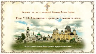 Беседы о духовной жизни. Тема № 24:  О безгневии и кротости, о непамятозлобии.