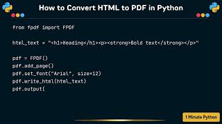 How to Convert HTML to PDF in Python