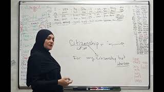 امتحان الجنسية. ابليكايشن N-400 بعض كلمات تستعمل في اختبار الجنسية الاميركية مع تعريفها. اول صفحة.