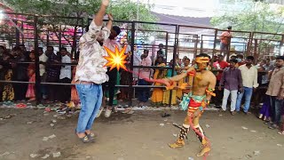 Pothraju Aggressive Beating at Bonalu | Potharaju dance | Pothuraju teenmar dance 2023