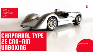 1966 Can-Am, Pure Line in Simulated Matt Aluminum Finish Chaparral 2E Exoto 1/18 Unboxing