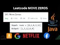 MOVE ZEROS LEETCODE SOLUTION IN JAVA | LEETCODE 283 | MOVE ZEROS | PROBLEM SOLVING THROUGH JAVA