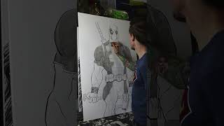 I drew Deadpool - But REALLY BIG! #shorts