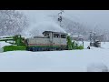 線路を除雪！jr飯山線で除雪するロータリー雪かき車