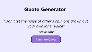 The Quote Generator Using HTML, CSS and JavaScript.