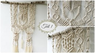 Makramee Wandbehang Teil 1 * DIY * Macrame Wall hanging [eng sub]