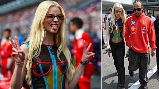 Anya Taylor-Joy wows in leather as Lewis Hamilton gives Super Mario cast a tour of Japan Grand Prix