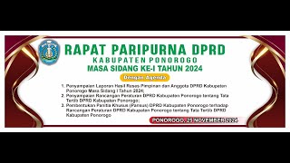 RAPAT PARIPURNA DPRD KABUPATEN PONOROGO, MASA SIDANG KE-1  TAHUN 2024