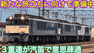 何人で乗務？かなり重量のあるものを牽引？！なぜこの様な不思議な編成となり闇の中へ消えっていく？