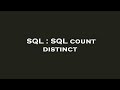 SQL : SQL count distinct