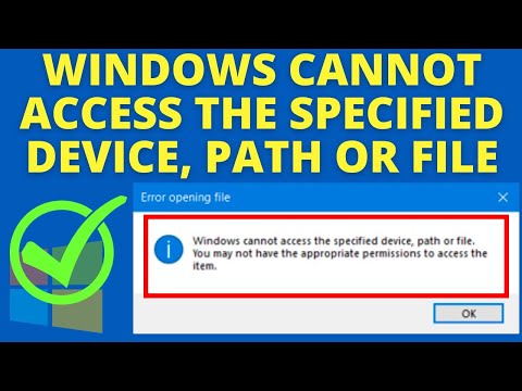 Windows Cannot Access the Specified Device Path or file you may not have Appropriate Permissions