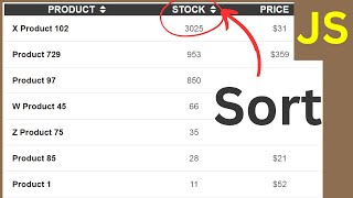 JavaScript - How to Sort HTML Table Rows by Column Header Icon Click with JavaScript