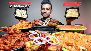 ENG SUB) INDIAN Favorite Veg Food vs Favorite Non-Veg Food MUKBANG