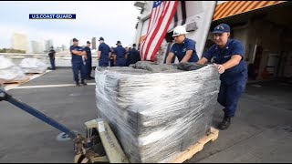 U.S.Coast Guard Cutter Bertholf returns from Major Drug Busting Mission.