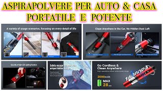 MiNI ASPIRAPOLVERE  - VACUM CLEANER - ASPIRATORE PER AUTO E CASA TUTTO FARE PORTATILE E POTENTE