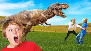 Dinosaur Ambush! Dino Destroys Our Fun Squad Party