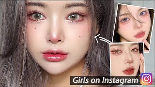 'Girls on Instagram&tiktok' Makeup | 💕Teary Moist Rosy Makeup💕