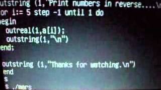 ALGOL 60 Program reversing numbers