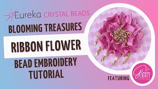 How to: Blooming Treasures Brooch 🌺 Silk Ribbon Flower Free Bead Embroidery Tutorial | DIY