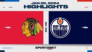 NHL Highlights | Blackhawks vs. Oilers - January 25, 2024