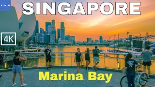 4K Singapore City Tour at Sunset |  Esplanade |  Merlion | Marina Bay Sands