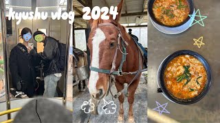 [miyazaki & kumamoto vlog] 🐴🌋🐓🗿🌾地鶏に馬肉に辛麺🌶🍜 自然にも癒された2泊3日九州旅行o,+:｡☆.*・+｡