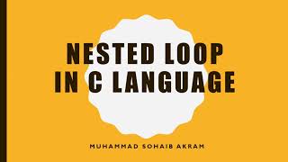 Nested Loop in C Language | Urdu/Hindi