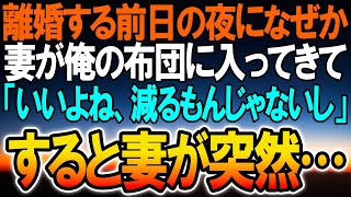 【感動する話】離婚の判を押す前日の夜に妻が俺の家に来て布団に入ってきた→俺「どうしたんだ？」すると妻が突然...【馴れ初め】