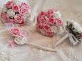 artificial wedding flowers foam silk bridal brides bouquet flowers roses