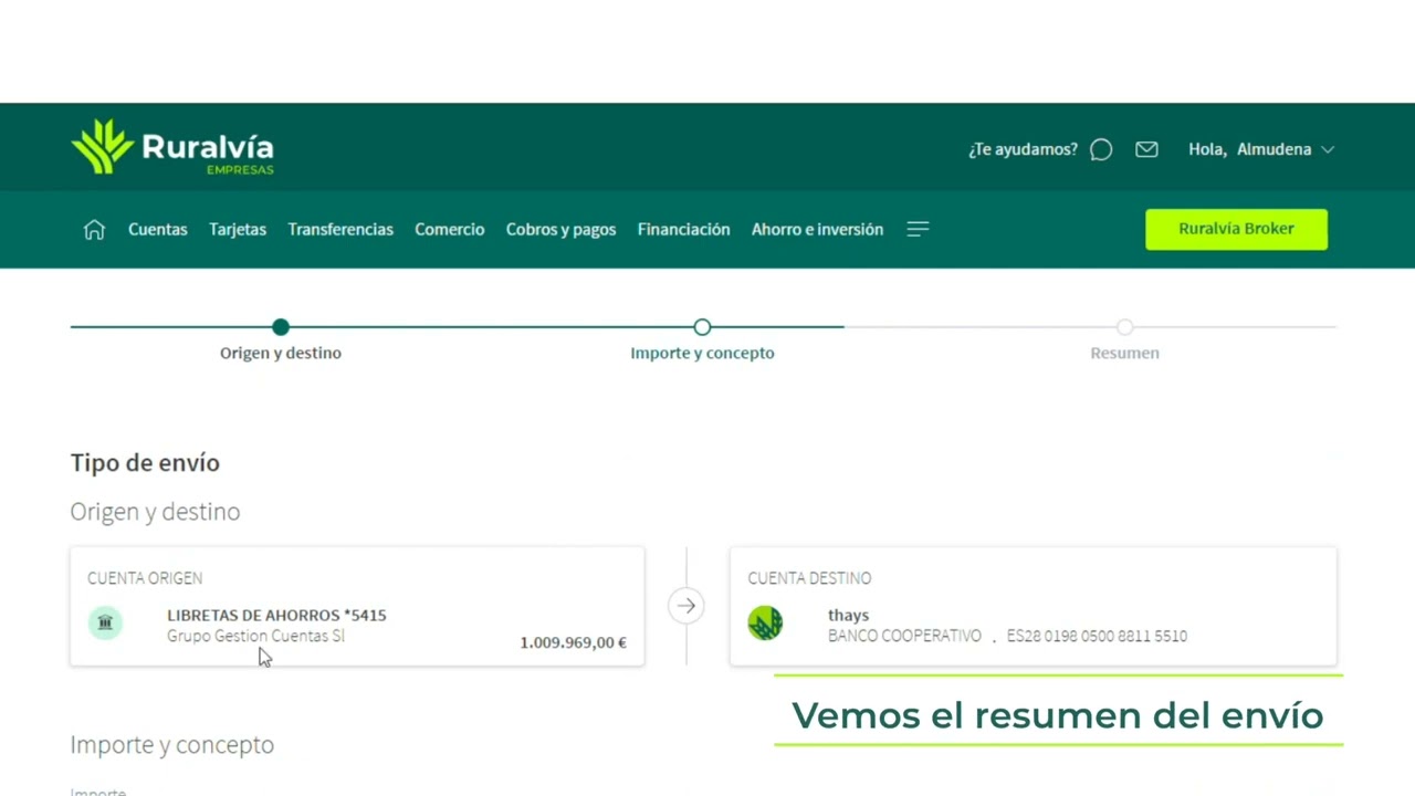 Transferencia SEPA A Cuenta Favorita En Ruralvía Banca Digital De Caja ...