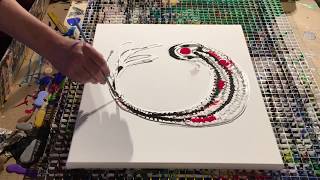 The EASY way to paint a fancy koi fish- fluid art-controlled pour paintings by AlleyVision