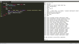 SQL Script to Drop All the Created tables in Oracle including parent tables