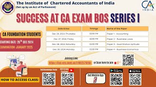 Success at CA. Exam BoS Series I | Foundation Paper 1 - Accounting | 26 Dec, 2024