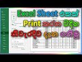 How to take a printouts properly in excel | Sinhala