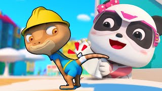 Super Rescue Team Ep 1 - Mr. Gecko's Tail | BabyBus TV - Kids Cartoon