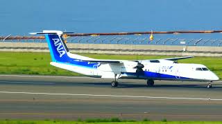 【Spotout/Taxiing/Takeoff】ANA De Havilland Canada Dash 8-400 JA852A 中部国際空港セントレア RWY36北風運用 RWY36 #北風運用