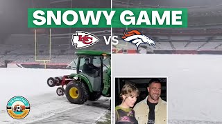 Travis Kelce & Kansas City Chief first SNOW game of NFL season after six inches falls on Denver