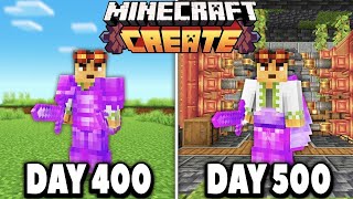 I Survived 500 Days with the Create Mod in Hardcore Minecraft!