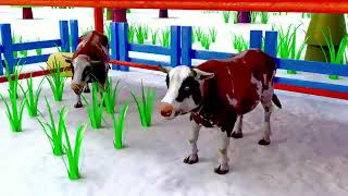 BABY CATCHING WILD COW | Animals Cartoon for Kids | Pretend Play with Wild Animals