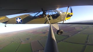 Flying the L-4 Grasshopper / Cub at dawn