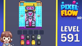 Pixel Flow Level 591 Solution Walkthrough