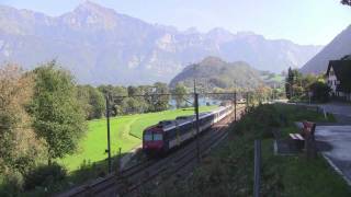 Swiss Trains: SBB am Walensee / Passenger trains along beautiful lake Walen 1/4