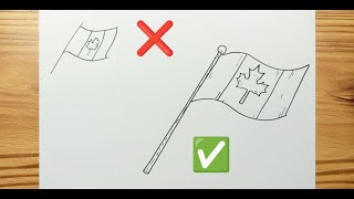 How to draw CANADA FLAG Easy