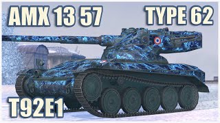 AMX 13 57, Type 62 \u0026 T92E1 • WoT Blitz Gameplay